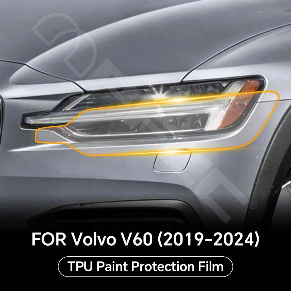 

Car Headlight Anti-scratch TPU Paint Protective Film For Volvo V60 2019-2024 Pre-cut Clear PPF Invisible Resistant Self-adhesive