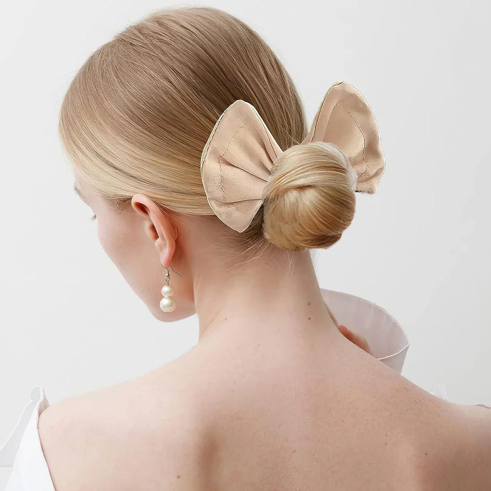 

3 Pcs Hair Bun Maker Tools Elastic Styling Accessories Ponytail Holders Shaper Curlers For Long Medium Hair Lazy Bow