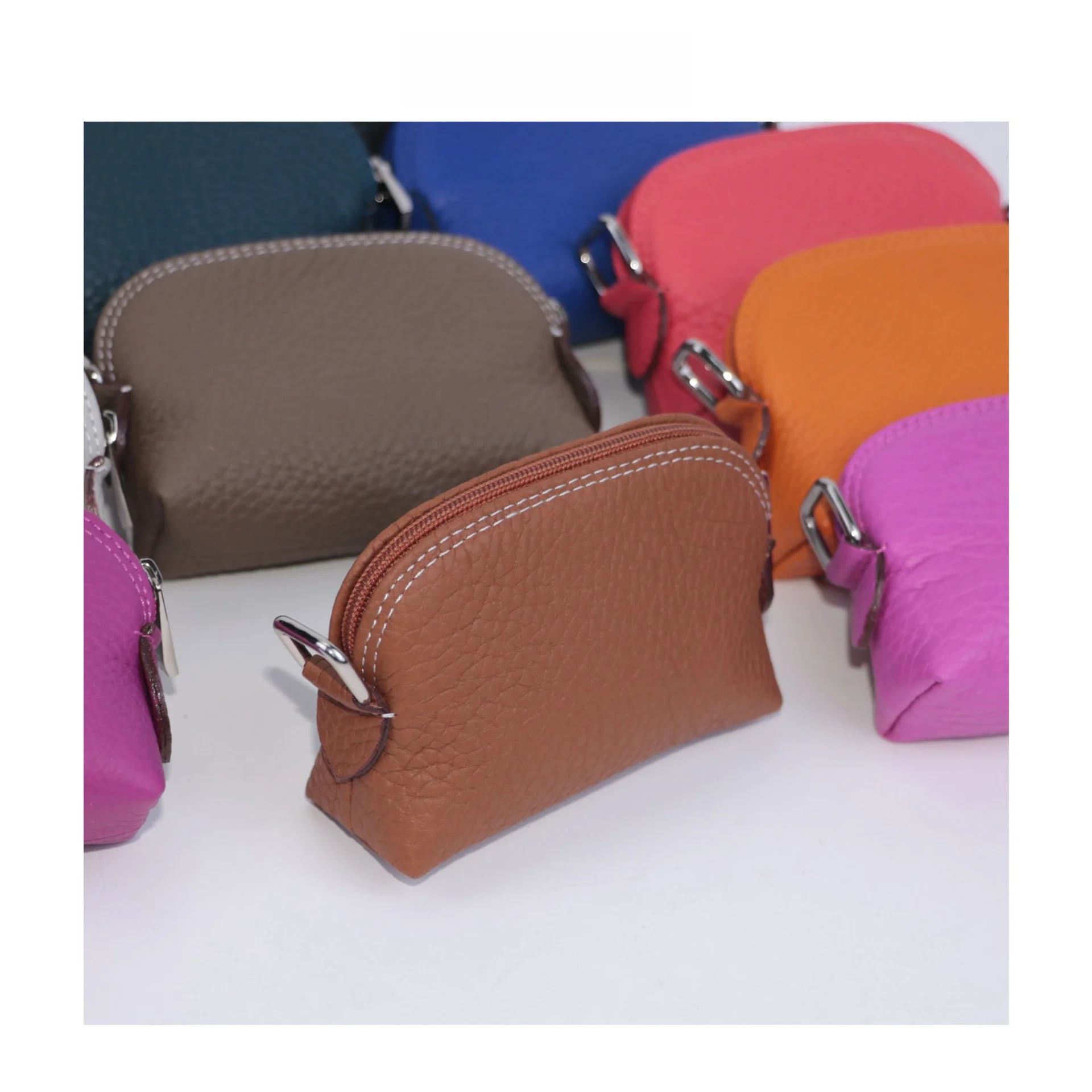 

Верхний слой коровьей кожи на молнии, кошелек для монет, женский кошелек, сумка из мягкой кожи, простая сумка для монет с ключом, кожаные товары