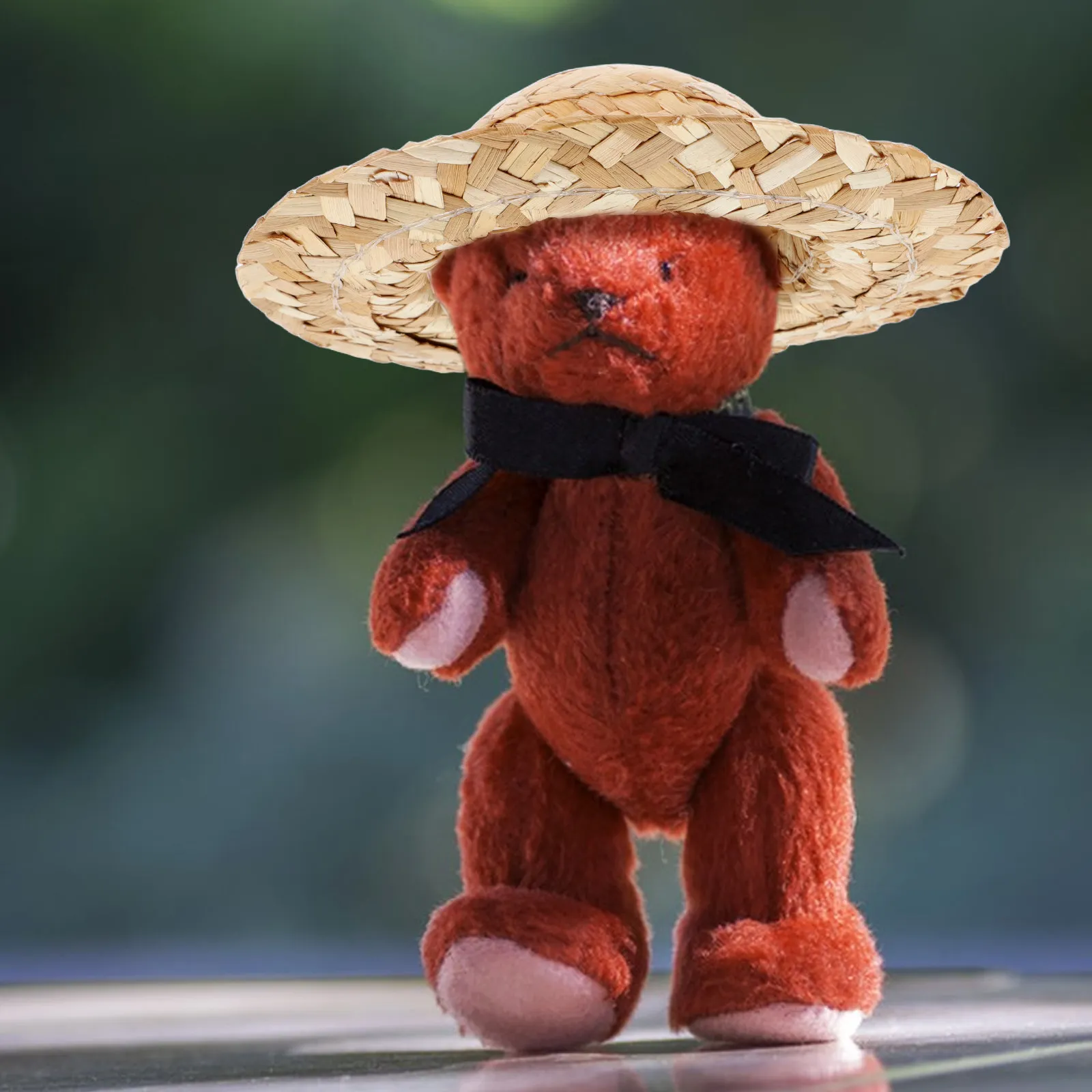 Mini Straw Hats Fine Handwoven Tiny Woven Caps Stable Resistant to Deformation Ideal for Miniature Decor Dollhouse Craft