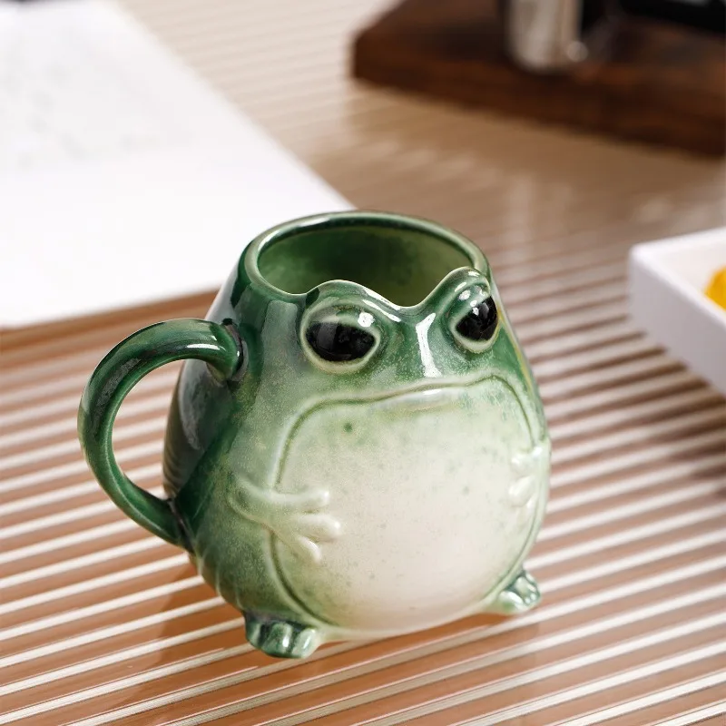 Ceramic Coffee Mug Creative Frog Cup Animal Shaped Handmade Drinking Cup Tea Milk Water Mug Drinkware Home Kitchen Decor Gift