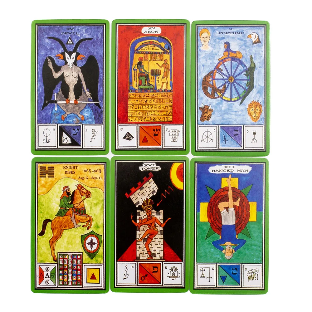 80Pcs Tarot Deck Ceremonial Magick Cards A Pictorial Synthesis Three Great Pillars of  3rd Edition 10.6*6.3cm Board Game