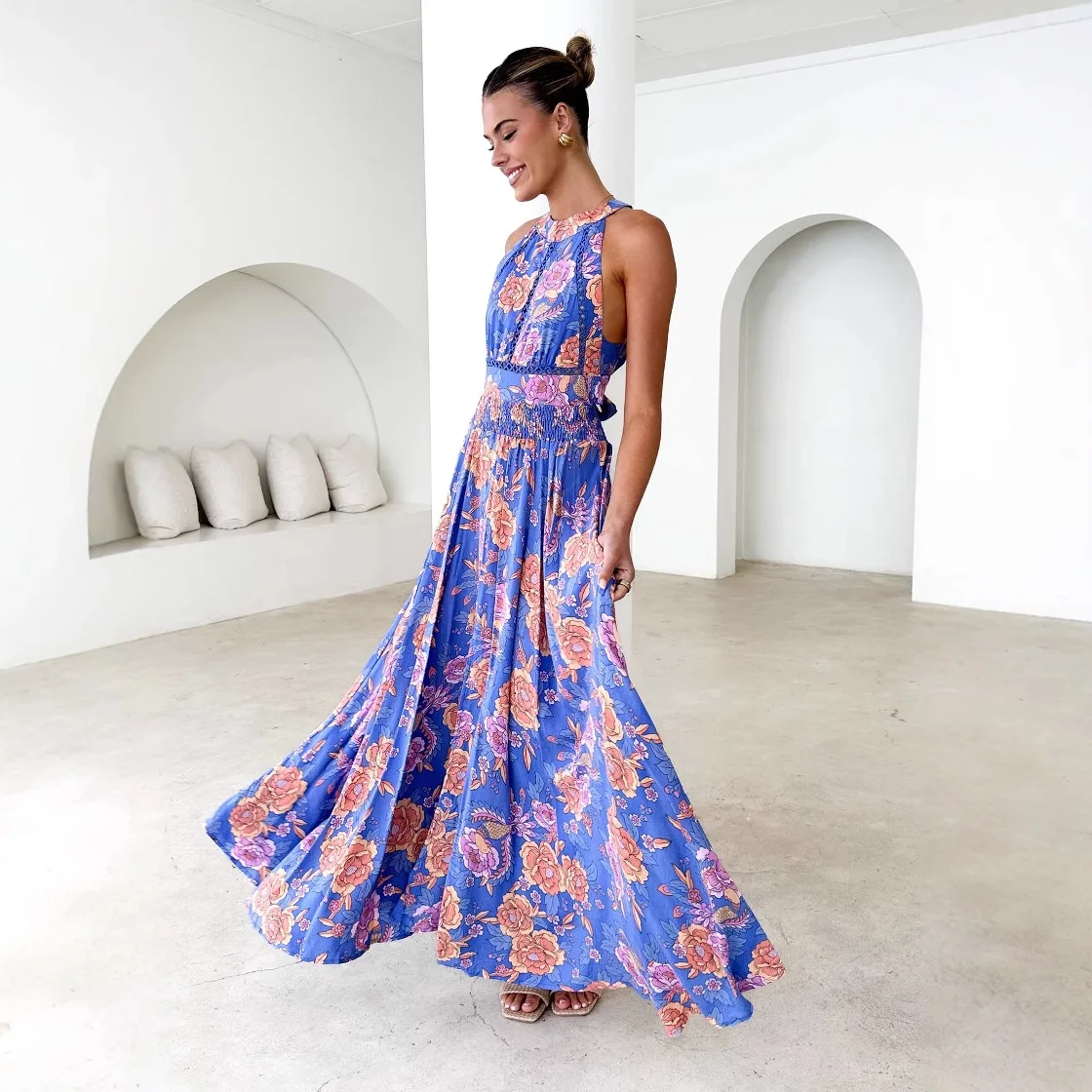 

Elegant Women's Long Dresses 2025 Summer Backless Dress For Women Vestidos Mujer Robe