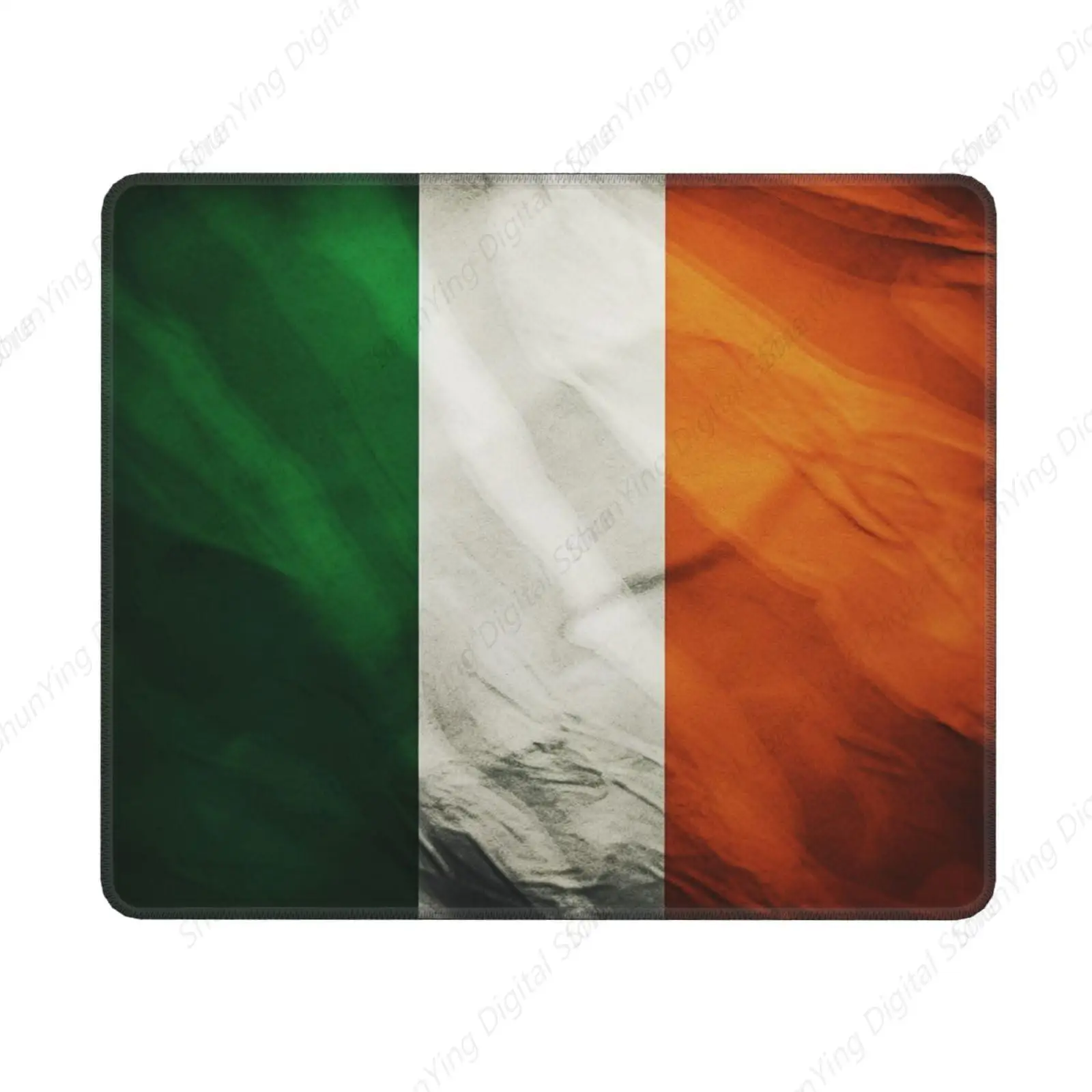 Irish Flag Print Men's And Women's Non Slip Lock Edge Mouse Pad Laptop Gaming Table Pad Desktop Protective Pad 8.6 X 7 Inch