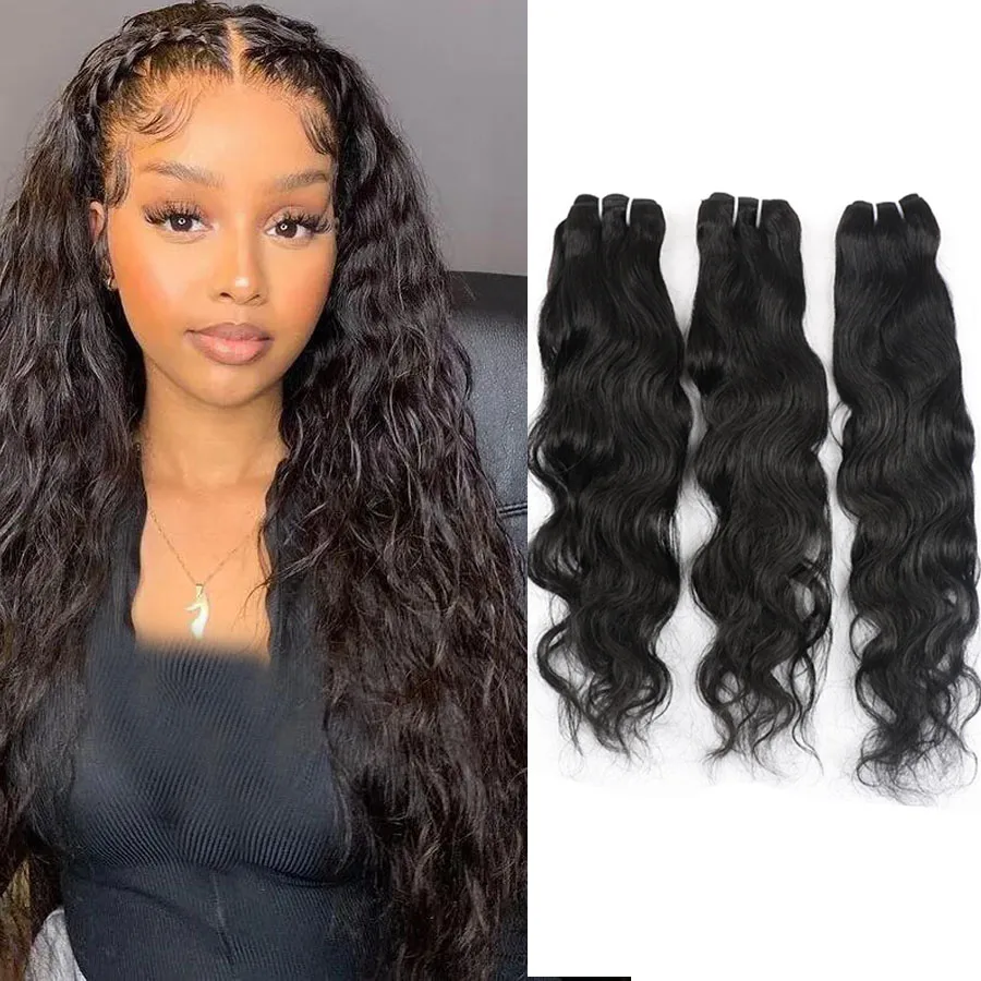 Peruvian Natural Wave Bundles 100% Human Hair 3 PCS/Lot  Sew in Hair Extensions For Women Natural Color Thick End 8-30Inch