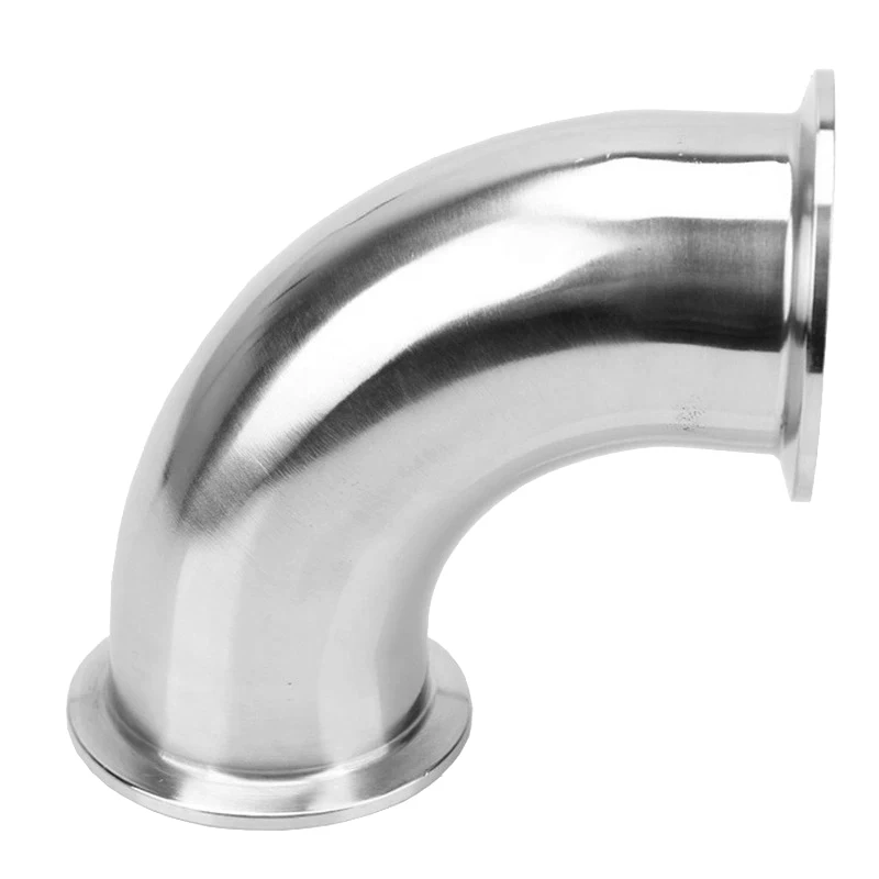 304 stainless steel sanitary grade quick installation elbow 90 degree clamp type 316L chuck elbow buckle right angle elbow