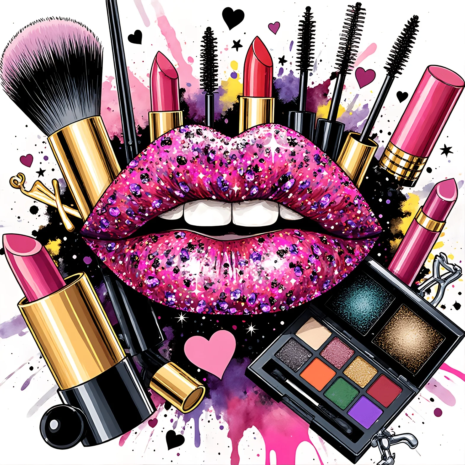 6 Inch Colorful Makeup Vinyl Car Sticker, Decal for Laptop, Water Bottle, Truck, Phone, Motorcycle, Window, Wall, Cup