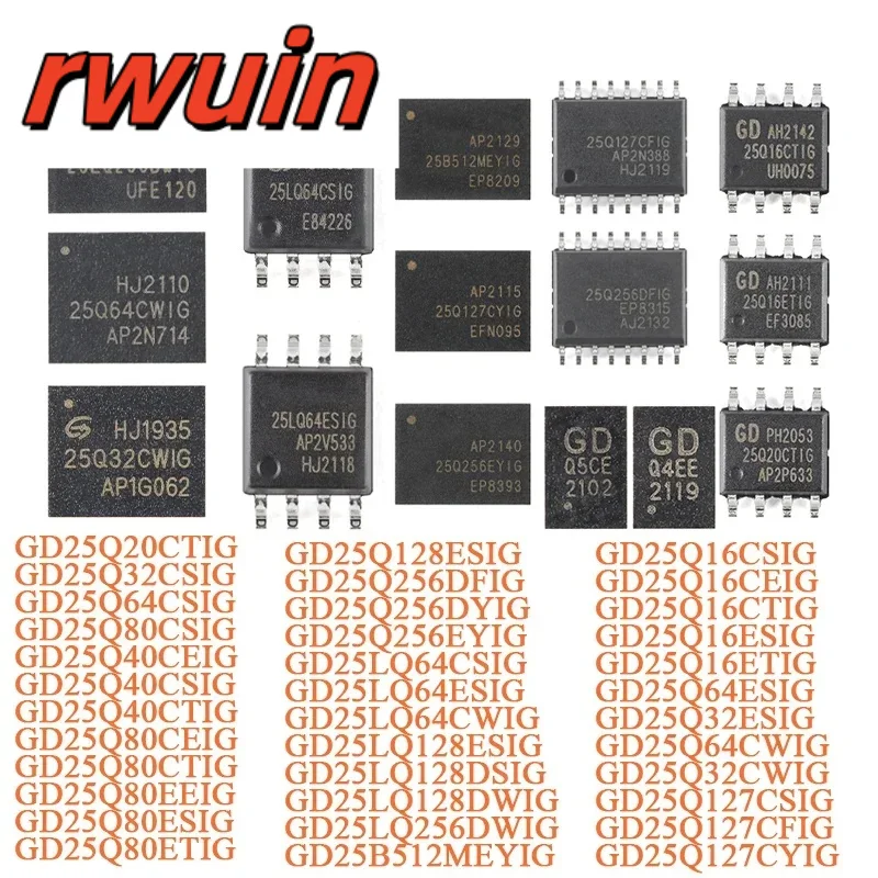 5pcs/1pc GD25LQ128DWIG WSON-8 GD25LQ128 25LQ128DWIG 128M-bit 1.8V Flash IC Chip GD25LQ64CSIG GD25LQ64CWIG GD25LQ128DSIG GD25LQ25