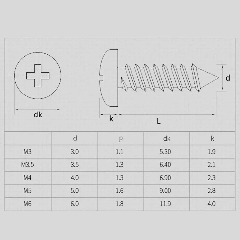 3~20pcs Brass Round Self Tapping Screw M3 M3.5 M4 M5 M6 Wood Screws Length 6mm~50mm