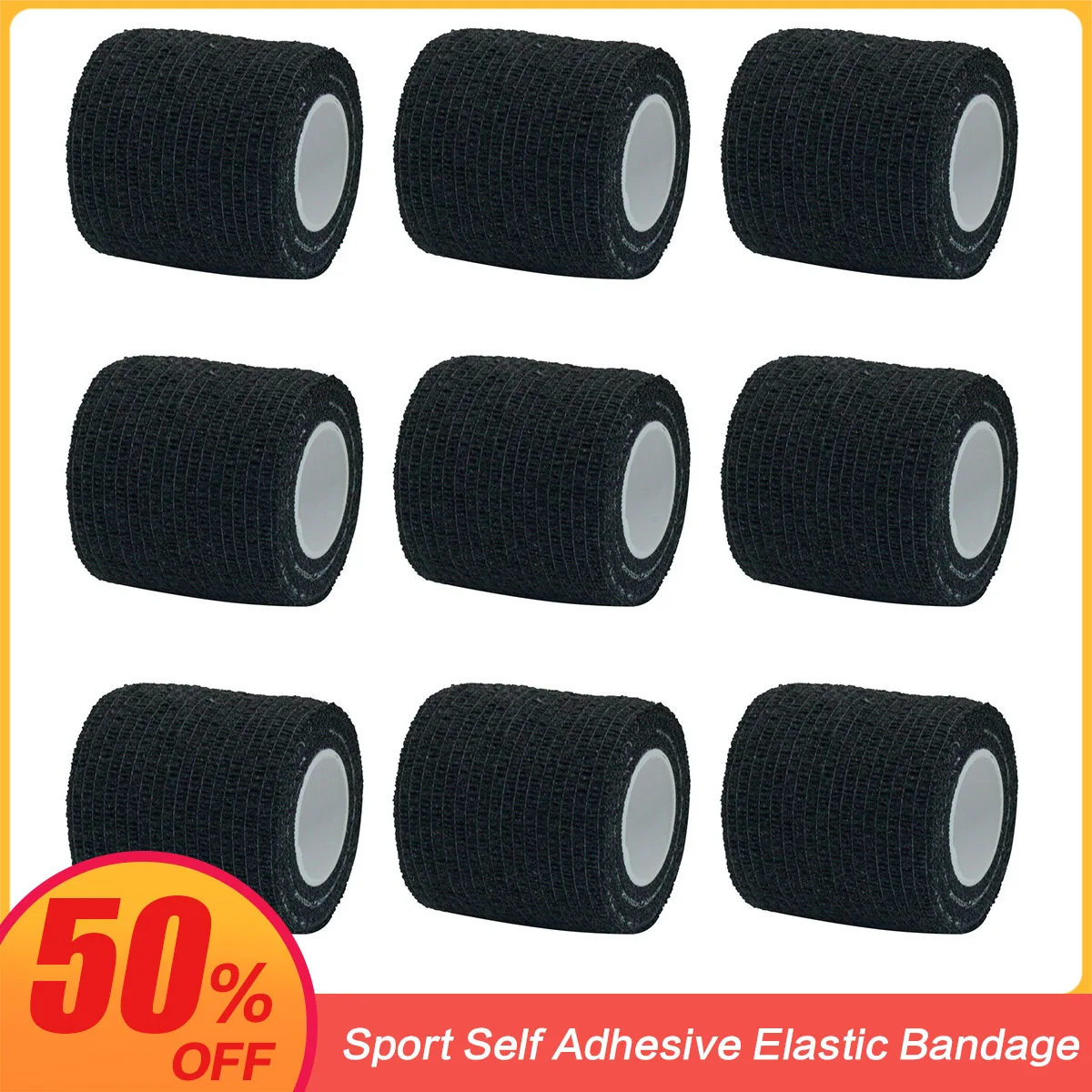 1/6/10Pcs Black Sport Self Adhesive Elastic Bandage Wrap Tape Elastoplast For Knee Support Pads Finger Ankle Palm