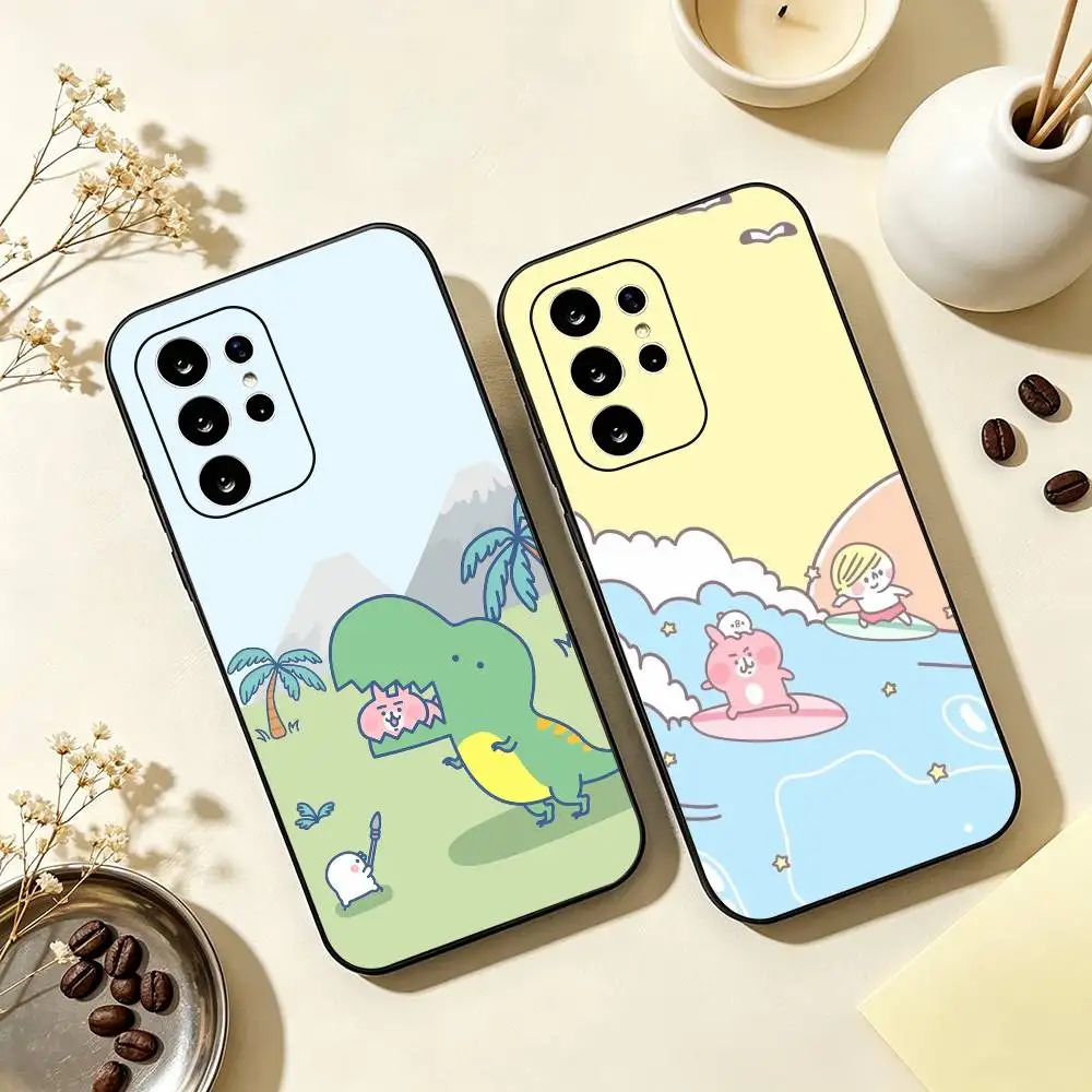 K-KanaheiS Small Animals Adorable Phone Case for Samsung Galaxy S23,S24,S25,S22,Ultra,S21,Plus,FE,Lite,Note,10,Black Cover
