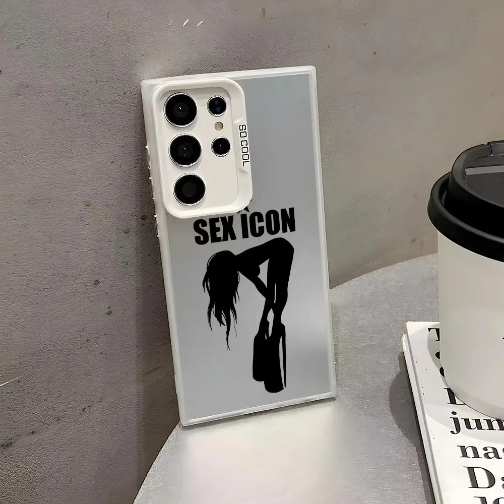 Sex Icon Pattern Phone Case For Samsung Galaxy S25 Edge S24 S23 S22 S21 S20 Ultra Funda Silicone Colorful Silver Case