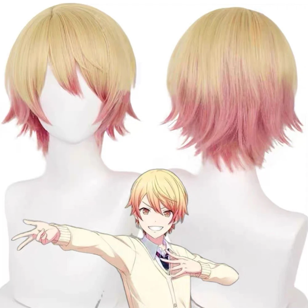HAIRJOY Synthetic Hair TENMA TSUKASA Cosplay Wig in World Colorful Stage Plan Role Costume Wig Rose Net