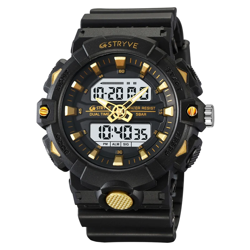 New STRYVE 8028 Men LED Digital Watches White Transparent Fashion Cool Outdoor Sports Watches Shock Waterproof Watch For Men