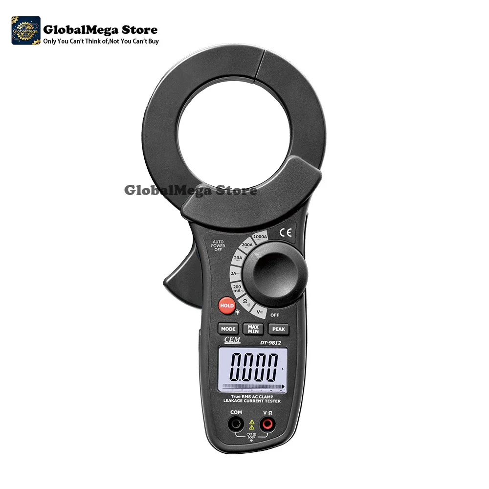 GOYOJO DC-9812 68mm Large Jaw 1000A AC Leakage Current Tester Clamp Meter Peak Hold Function Binder Accessory Part