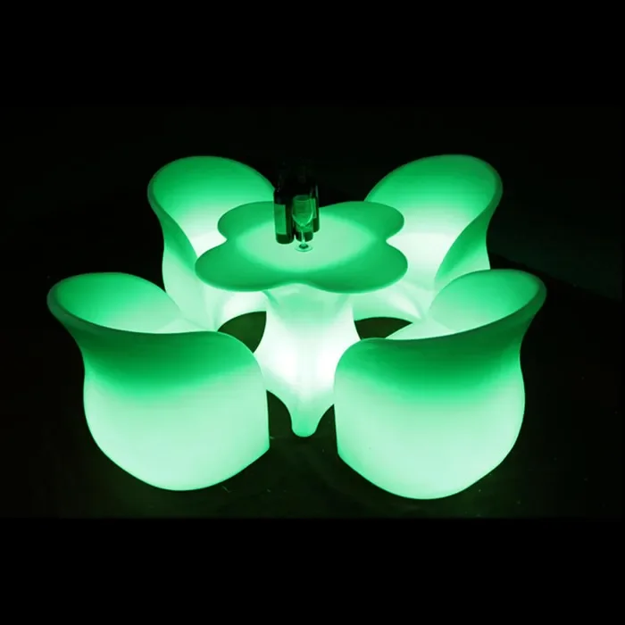 Light-emitting combination plum table and chair KTV personalized scattered color coffee table table