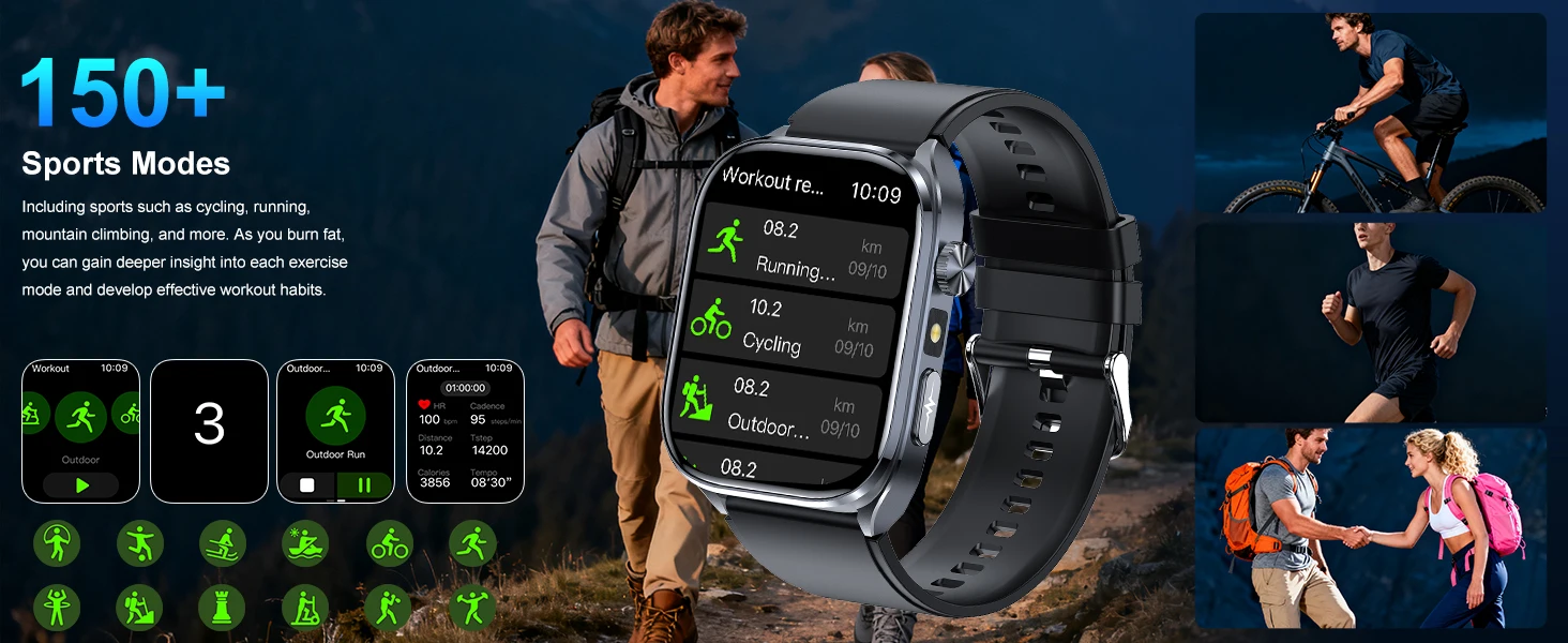 Marsyu AI Smartwatch EKG+HRV Sauerstoff Blutfette Harnsäure Mikro-Untersuchung Taschenlampe 2.5D UI Sprachanruf Smartwatch für Männer und Frauen – Detail 10