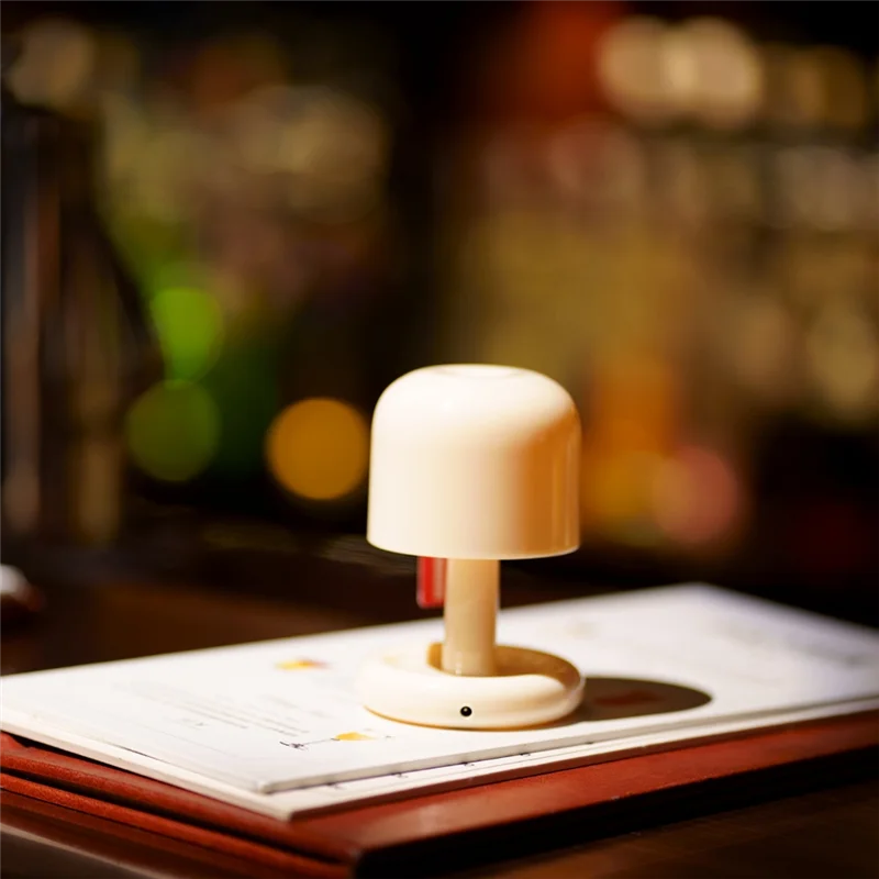 ABEZ Mini Desk Lamp, Sunset Night Light, USB Charging, Mushroom Style LED Night Light, Coffee Bar Home Decor Bedroom