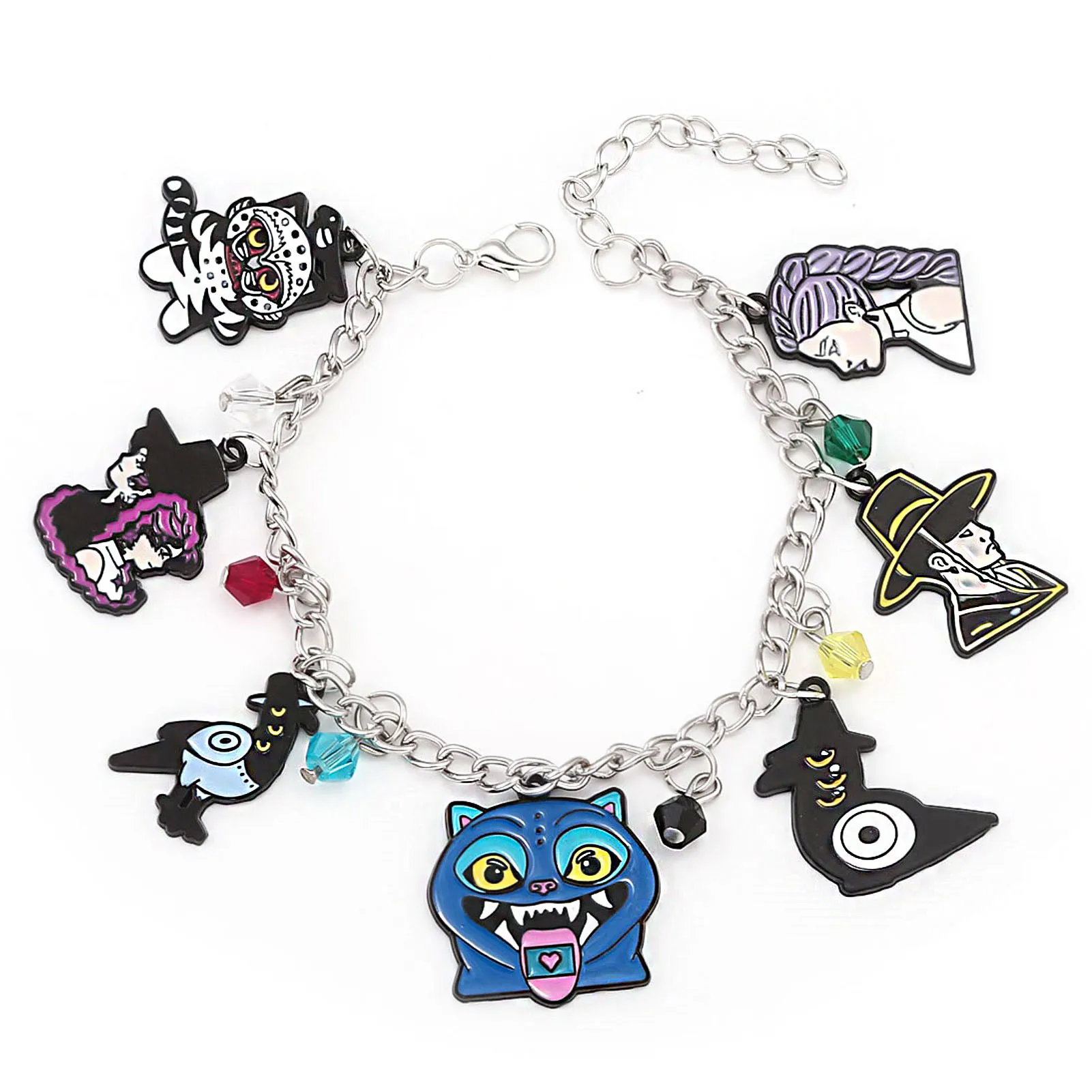 

2025 Hot Sale Cartoon Animation K-POP Witch Hunting Girl Group Surrounding Pan's New Crow Tiger Pendant Bracelet