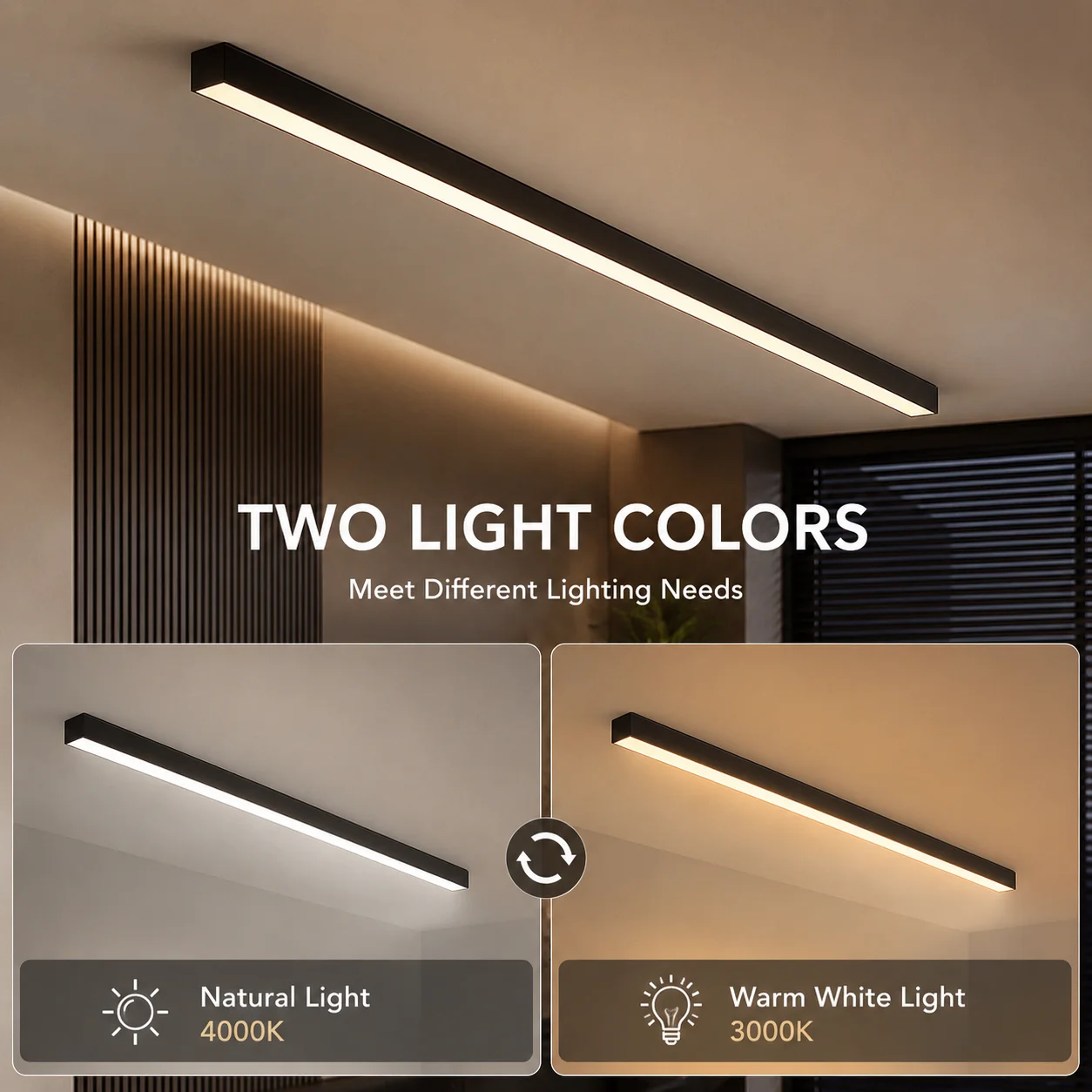 Aluminum Led Linear Light Surface Mounted LED Ceiling Lighting High CRI Spotlight Indoor Lighting Rectangle LED Line Lights