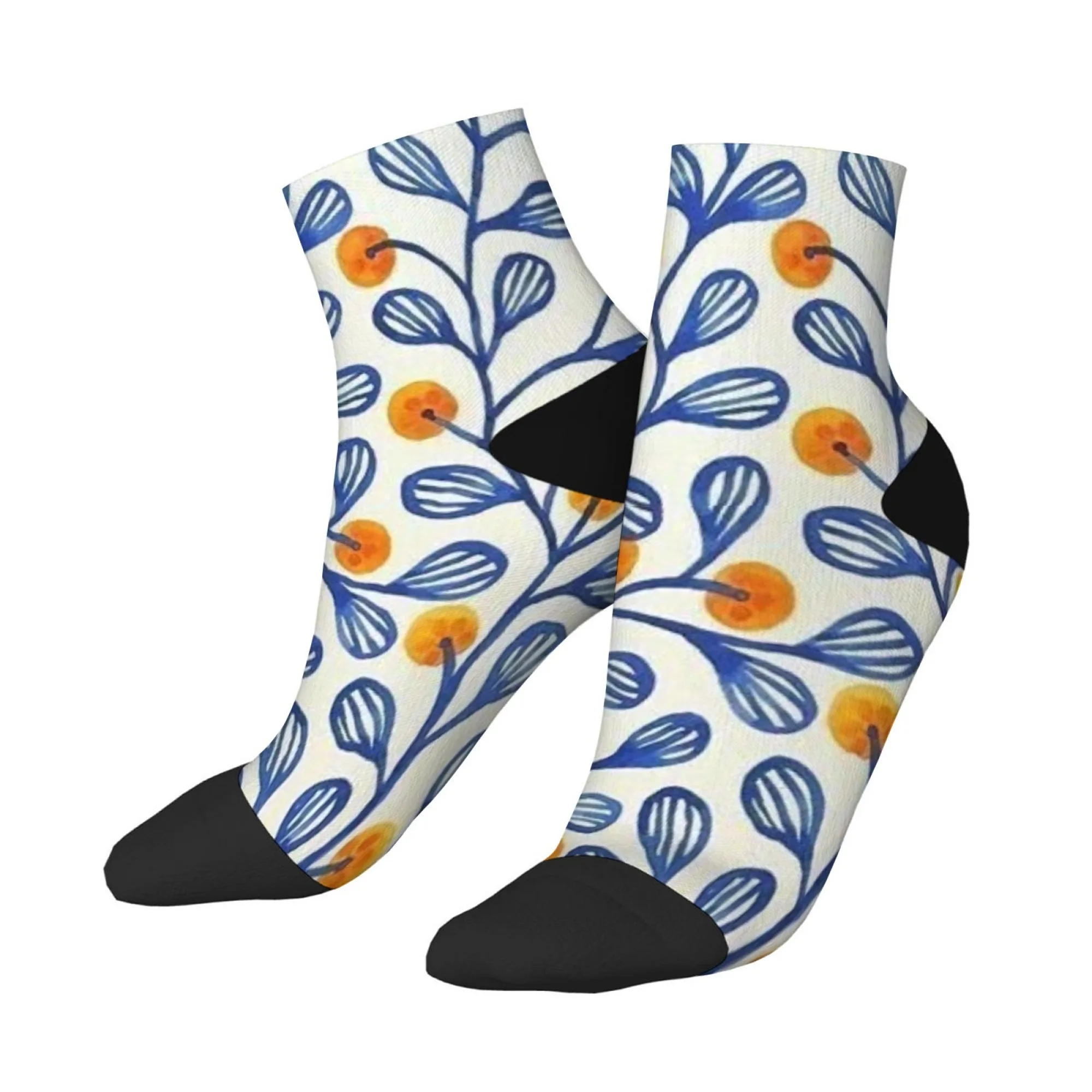 جوارب قصيرة ذات طابع فواكه نباتي من مزيج البوليستر، جوارب كاجوال مريحة للنساء والرجال للجنسين، ناعمة ومسامية وخفيفة الوزن