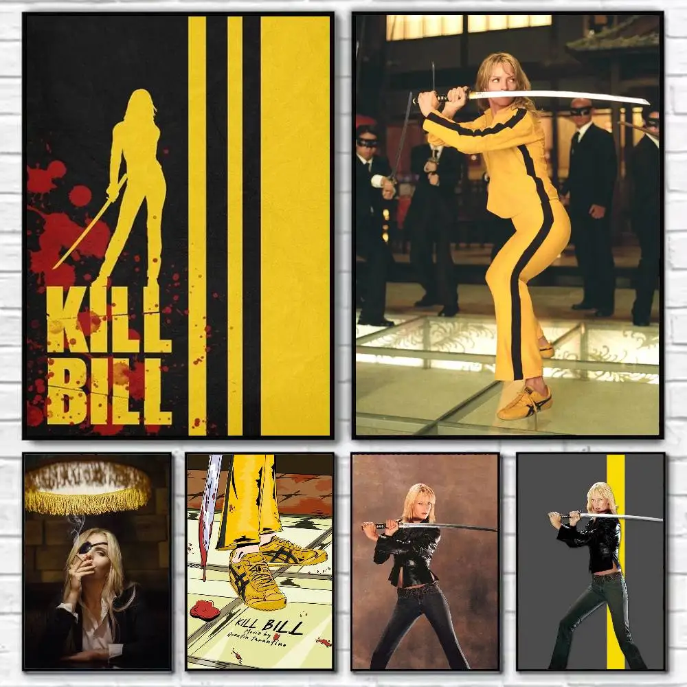 

Film Kill Bill Poster Self-adhesive Art Waterproof Paper Sticker Coffee House Bar Room Wall Decor