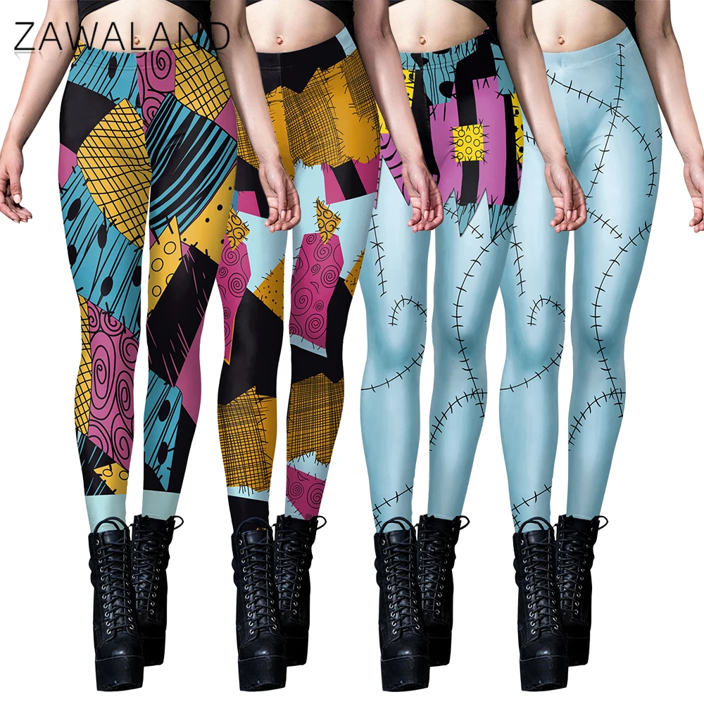 

Sally Cosplay Tight Pants Female Movie Character Costumes Halloween Stage Performance Leggings Carnival Holiday Party Trousers