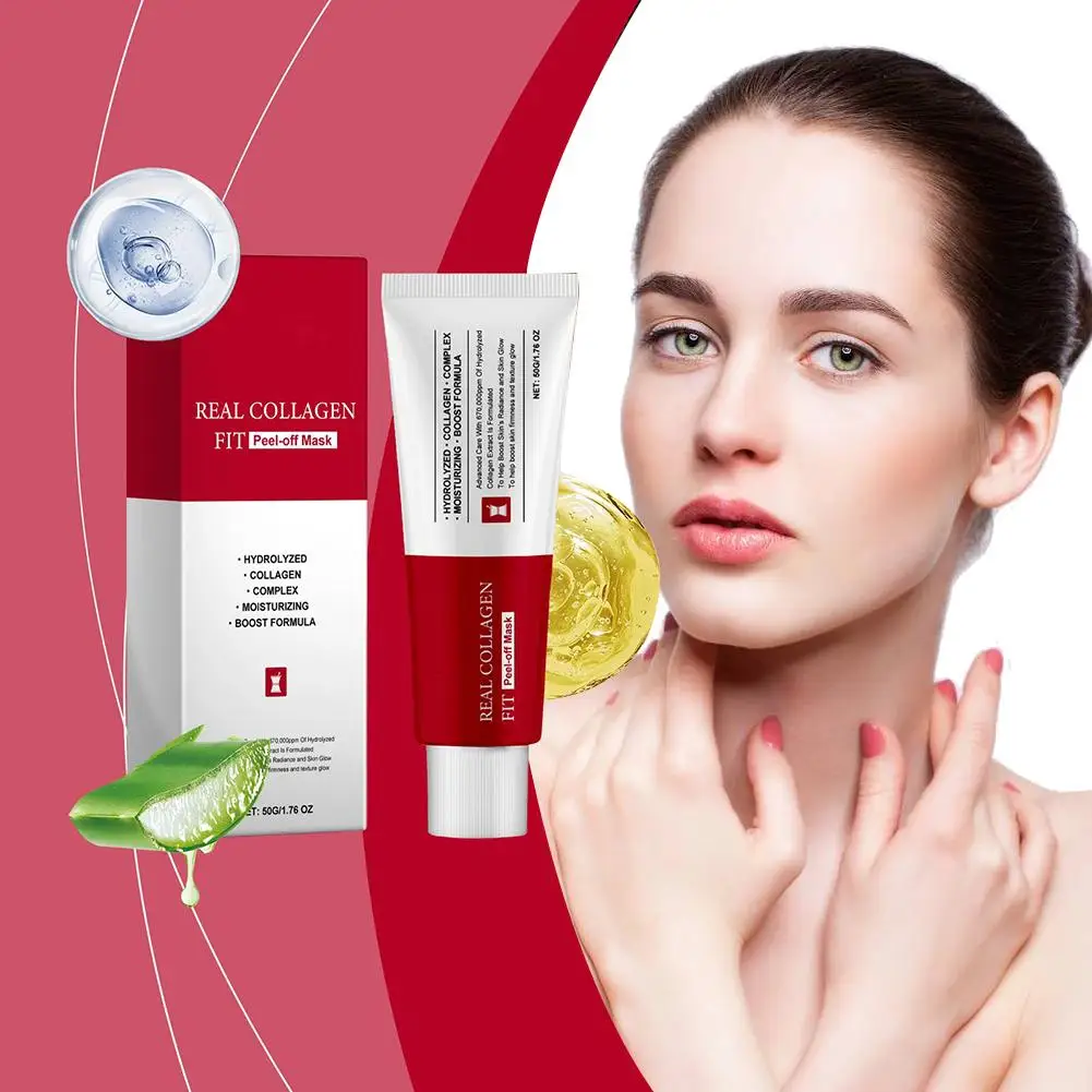 Bio-Collagen Tear-off Mask Hydrating Moisturizing Peel Off Facial Mask Hydrolyzed Wrapping Mask Glow Skin Care Products