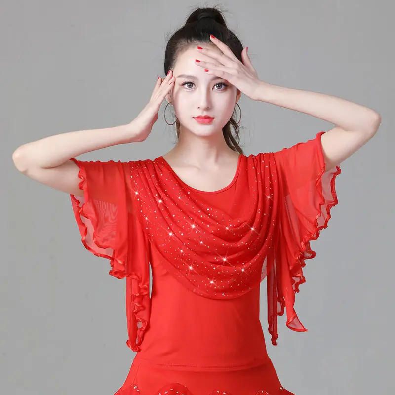 

Women's Dress Party Dresses Latin Dance Dresses Evening Costumes 2025 Latin Dance Competition Dance Suit Sequin Top