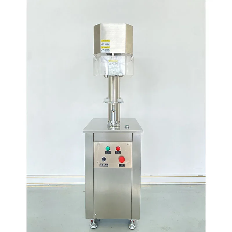 Semi-automatic can sealing machine, food daily chemical medicine plastic bottle jar high-speed continuous production