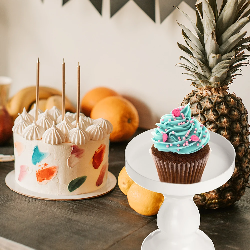 

2pcs Cake Stand White Small Cupcake Holder Snack Tray Dessert Display Fruit Kitchen Counter Plates Decorative Elegant Multi