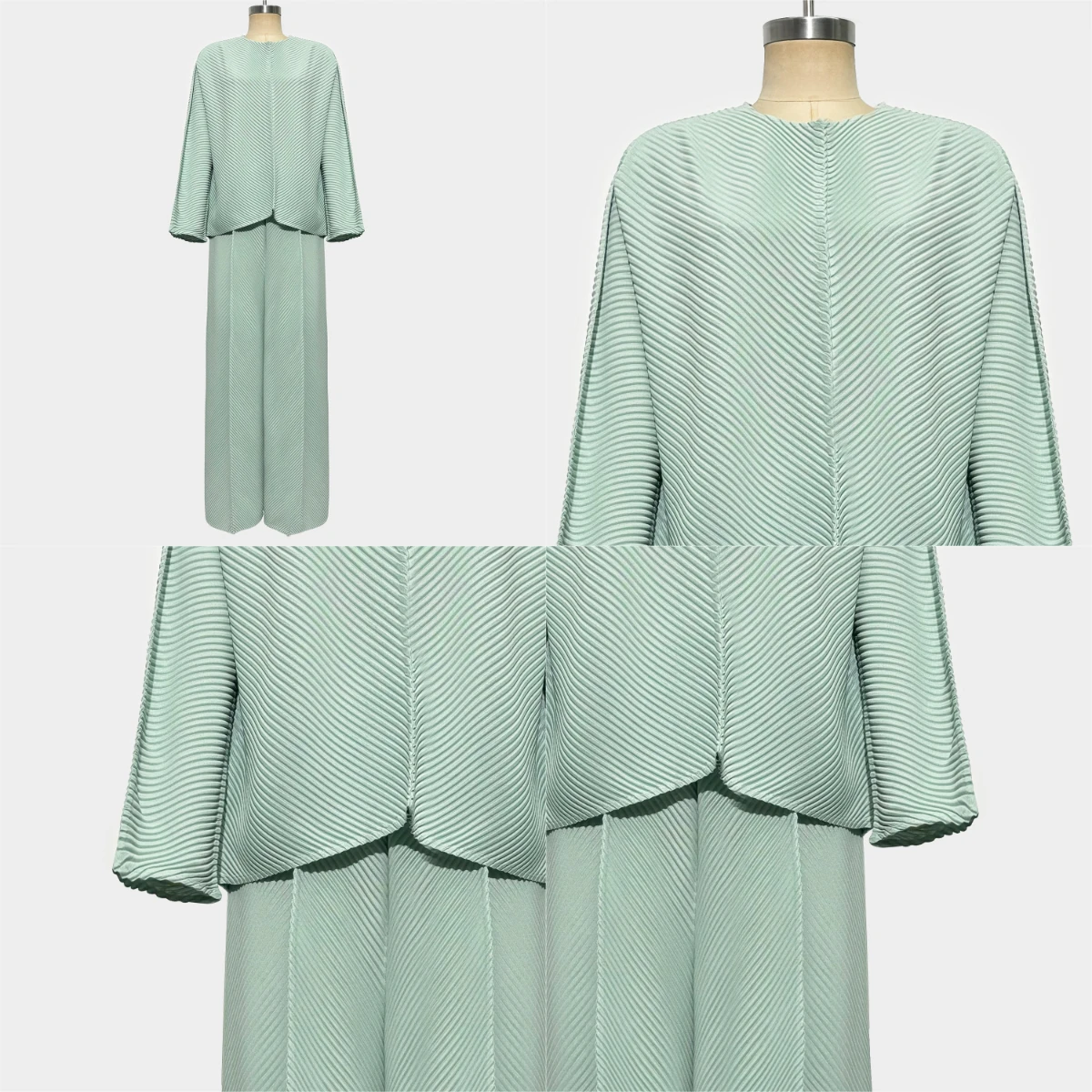 

Miyake Fold 2025 New Folding Fold Set Fashionable and Casual Toothpaste Long Sleeve Top Hanging Wide Leg Pants Two Piece Set