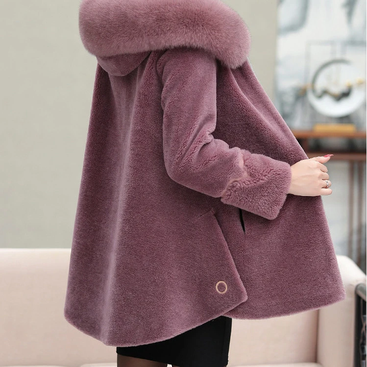 Manteau en fourrure véritable pour femme, veste à capuche en renard naturel pour femme, vestes chaudes pour femme, nouveau style, hiver, G359