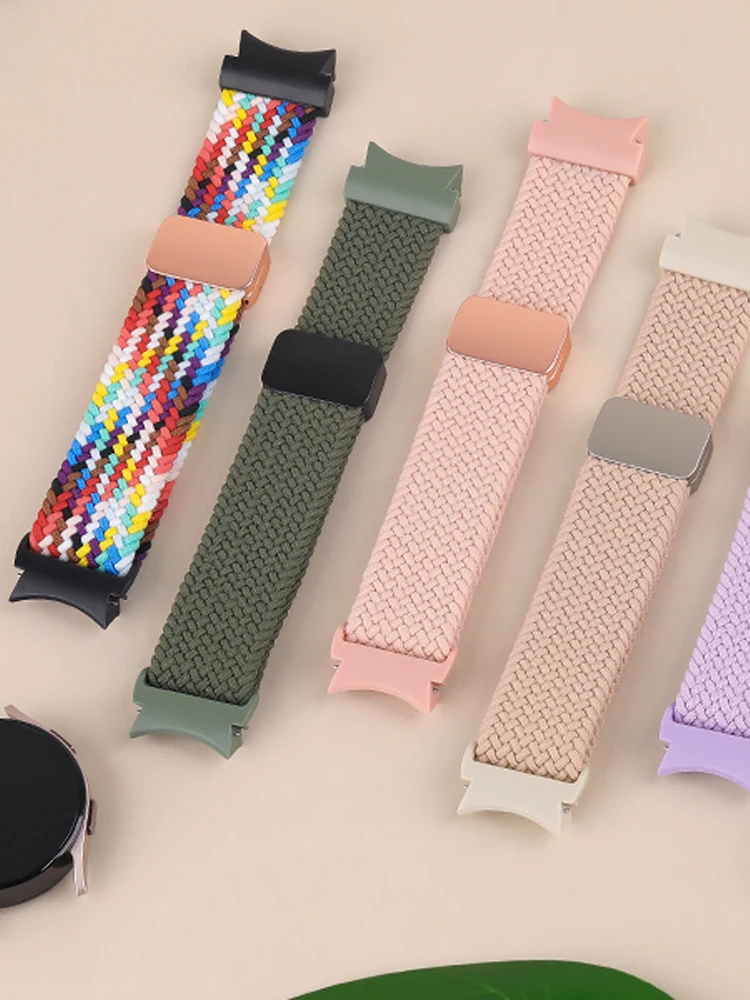 No Gaps Trançado Band para Samsung Galaxy Watch, Pulseira Magnética, Classic Watch Strap, 7, 6, 5,