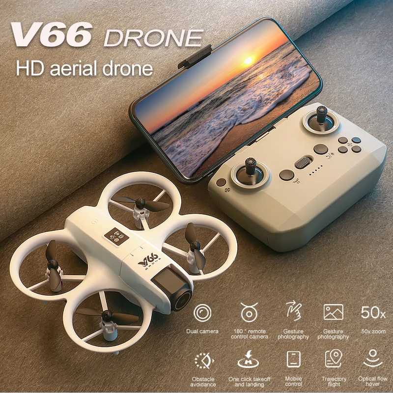 جديد V66 طائرة بدون طيار صغيرة 4K مهنة HD كاميرا زاوية واسعة واي فاي FPV RC الطائرة بدون طيار الارتفاع إبقاء هليكوبتر طوي كوادكوبتر الاطفال اللعب 4DRC