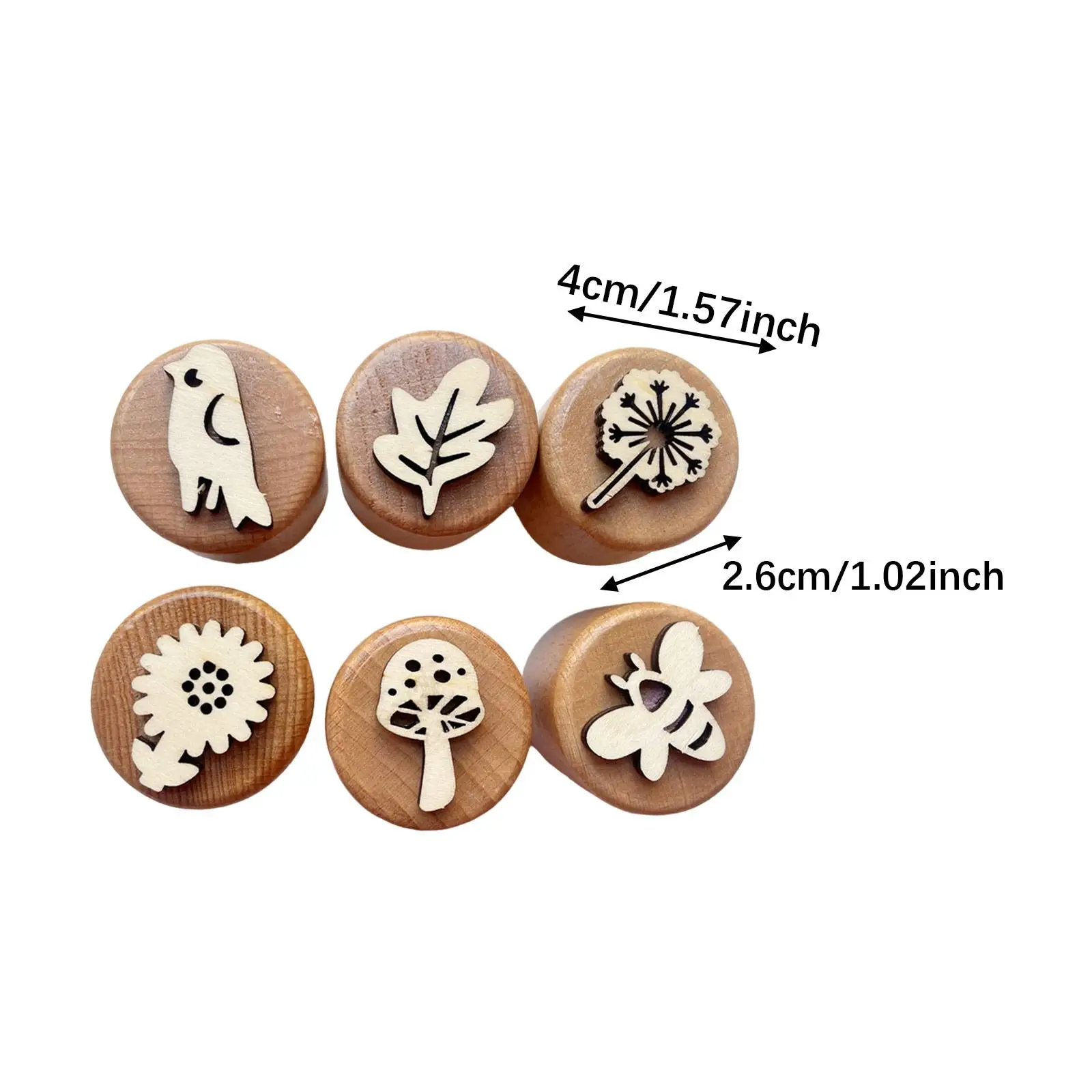 ウッドスタンプ 装飾学習玩具 ラウンド カード作成 DIY クラフト 教室用