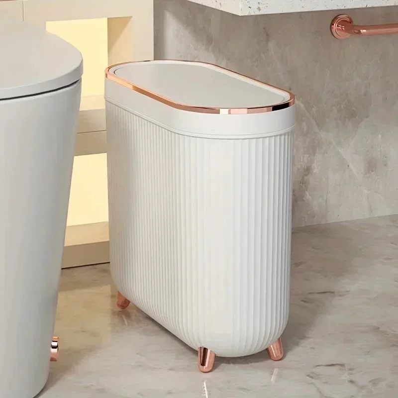 2025 New Compact Quiet-Close Trash Can for Bathroom/Bedroom - Electricity-Free, Space-Saving High Efficiency Durable Build