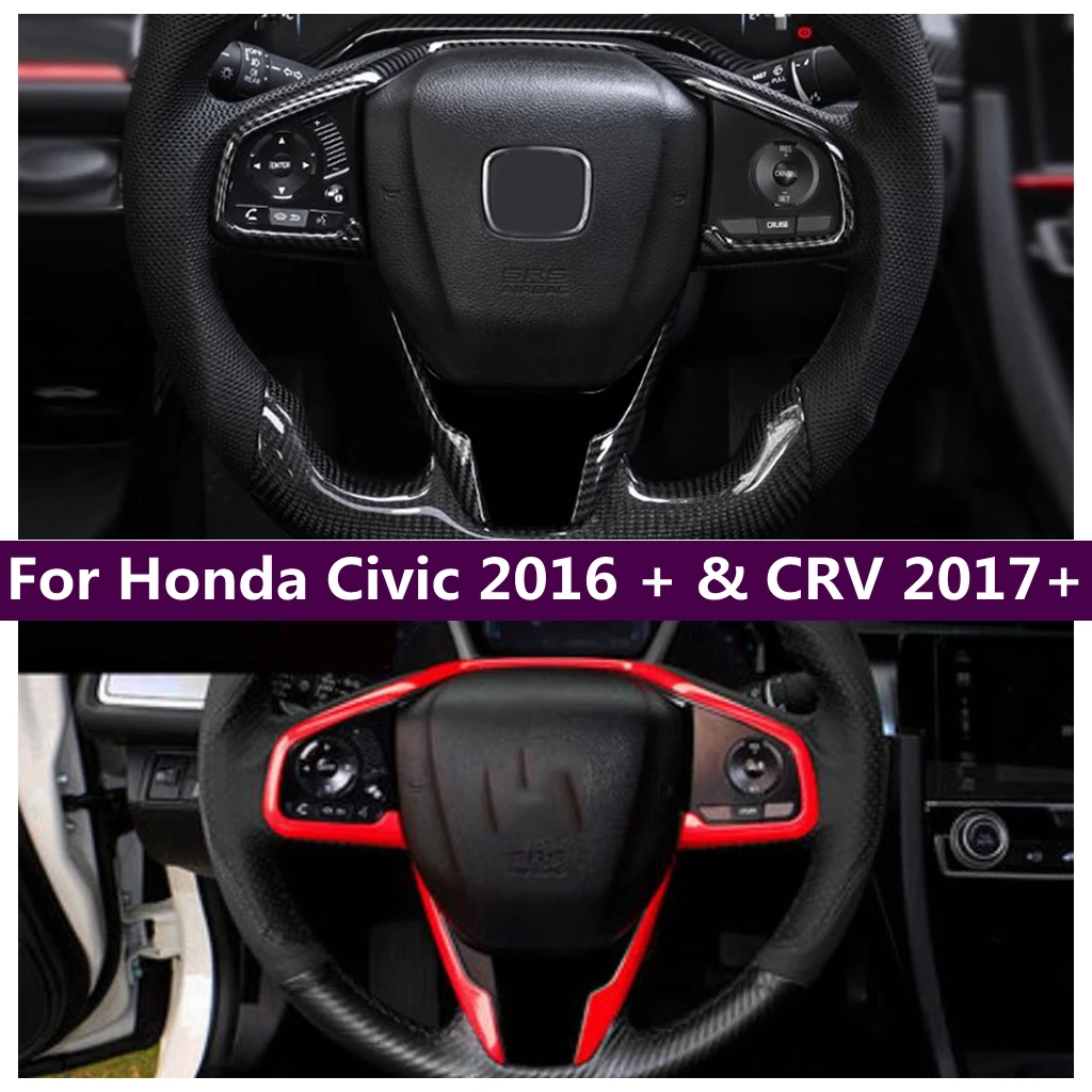 

Steering Wheel Decoration Frame Cover Trim Fit For Honda Civic 2016 - 2020 & CRV 2017 - 2021 Car Accessories