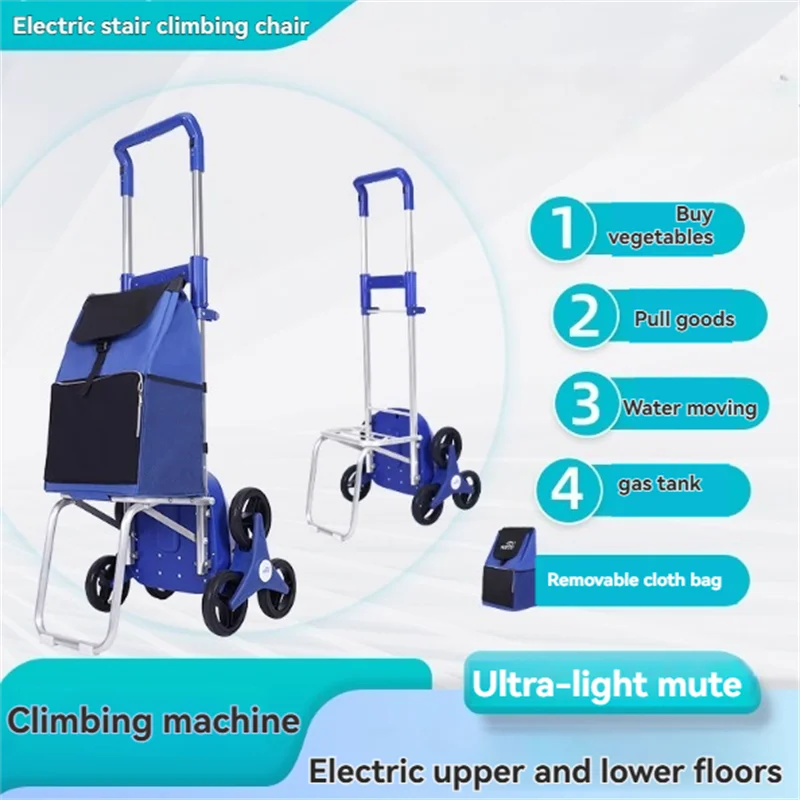 Elektrischer Treppensteiger, Haushalts-Einkaufswagen, faltbar, tragbar, kleiner Handziehwagen für ältere Menschen
