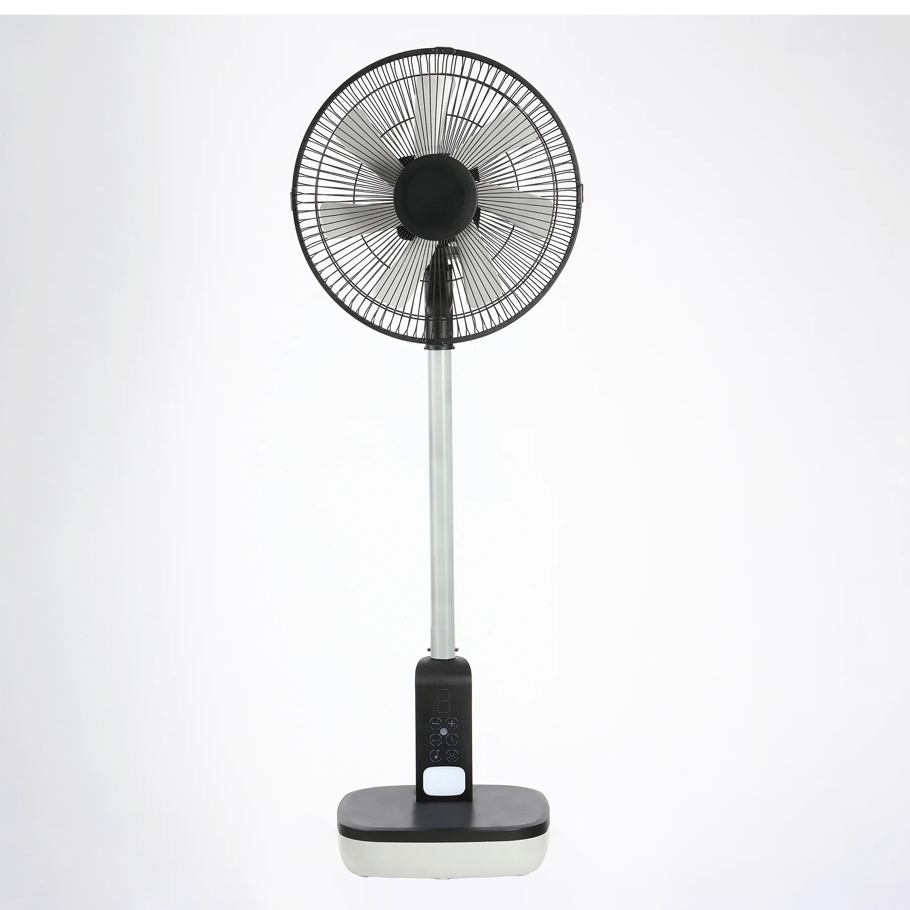 

Portable 16 Solar Rechargeable Electric Motor Fan Floor Standing Remote Control Adjustable for Outdoor Use Box Household