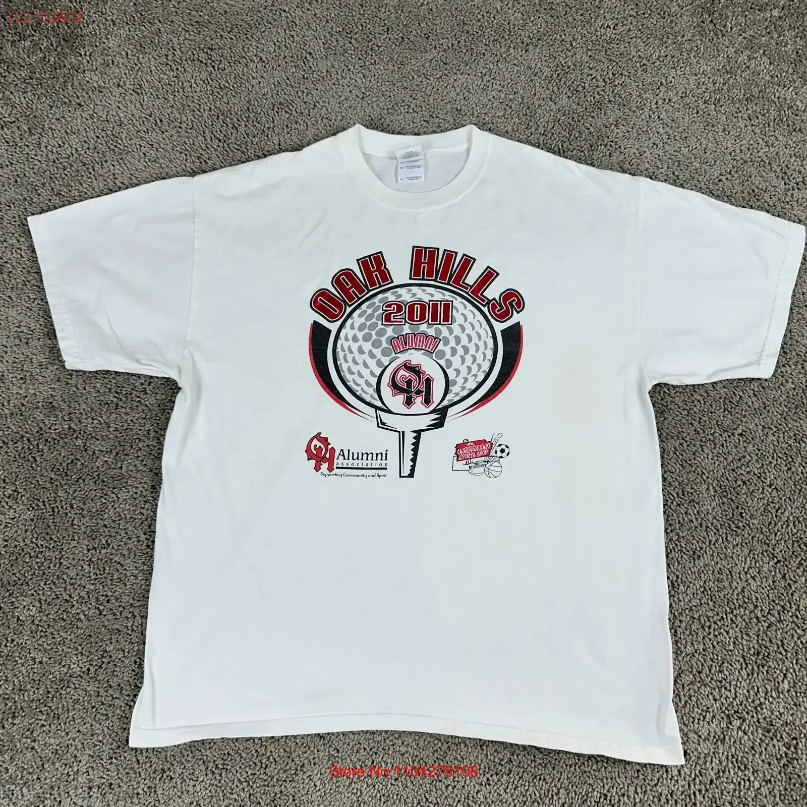 Oak Hills High School T Shirt mens XL White Alumni 2011 Cincinnati Ohio Casual vintage Washed Slightly Versatile Unisex