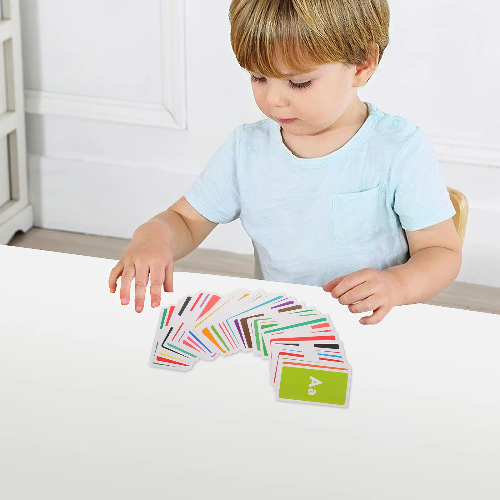 

58 Pcs Cartoon Early Education Flashcards Toddler Toddlers Paper Alphabets Kids Learning