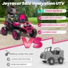 여아용 장난감 자동차, 긴 내구성 배터리 전원 포함, 2WD/4WD 전환 가능 오프로드 UTV, 3 단 원격 제어, 24V XL 2 인승 승차 3