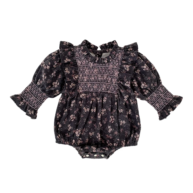 2026 Neu 0-24M Frühling Kleinkind Mädchen Strampler Langarm Baumwolle Bestickt Da Lan Baby Mädchen Overall Kinderkleidung – Detail 16