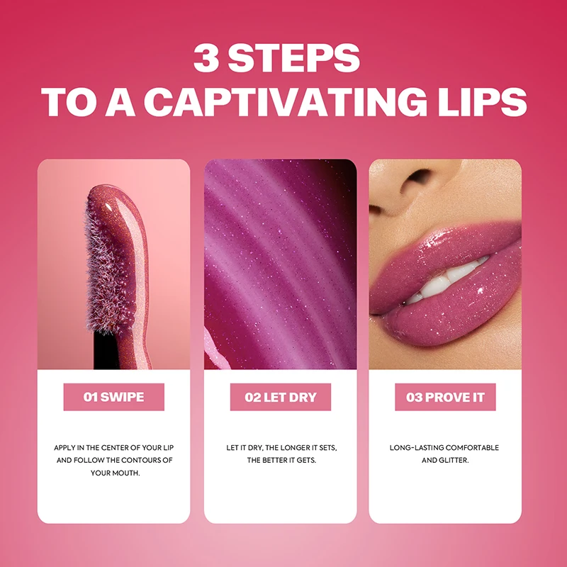 光沢のあるリキッドリップスティック,ハイグロス,保湿,長持ち,毎日のメイク