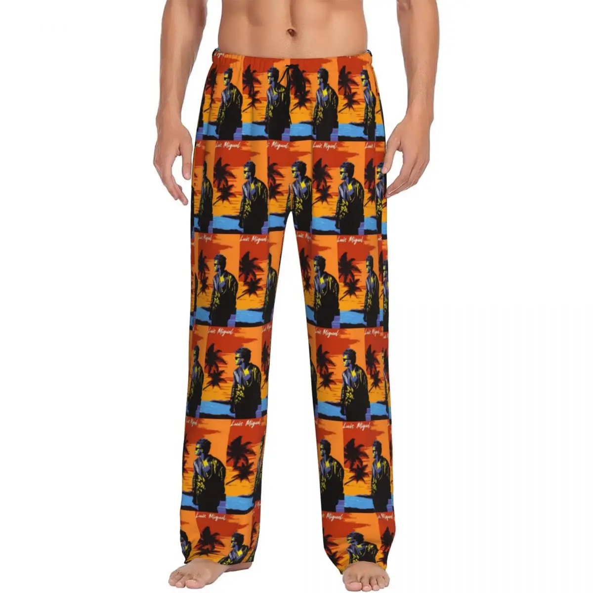 

Custom Luis Miguel Singer Pajama Pants Men Sleepwear Sleep Lounge Bottoms with Pockets