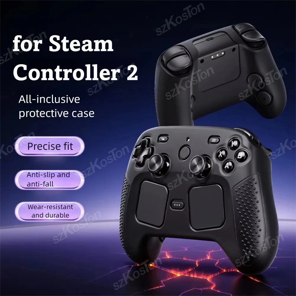 Für Steam Controller 2 Silikon-Schutzhülle Rutschfeste Stoßfeste Schale Vollständiger Schutzüberzug für Steam Controller 2