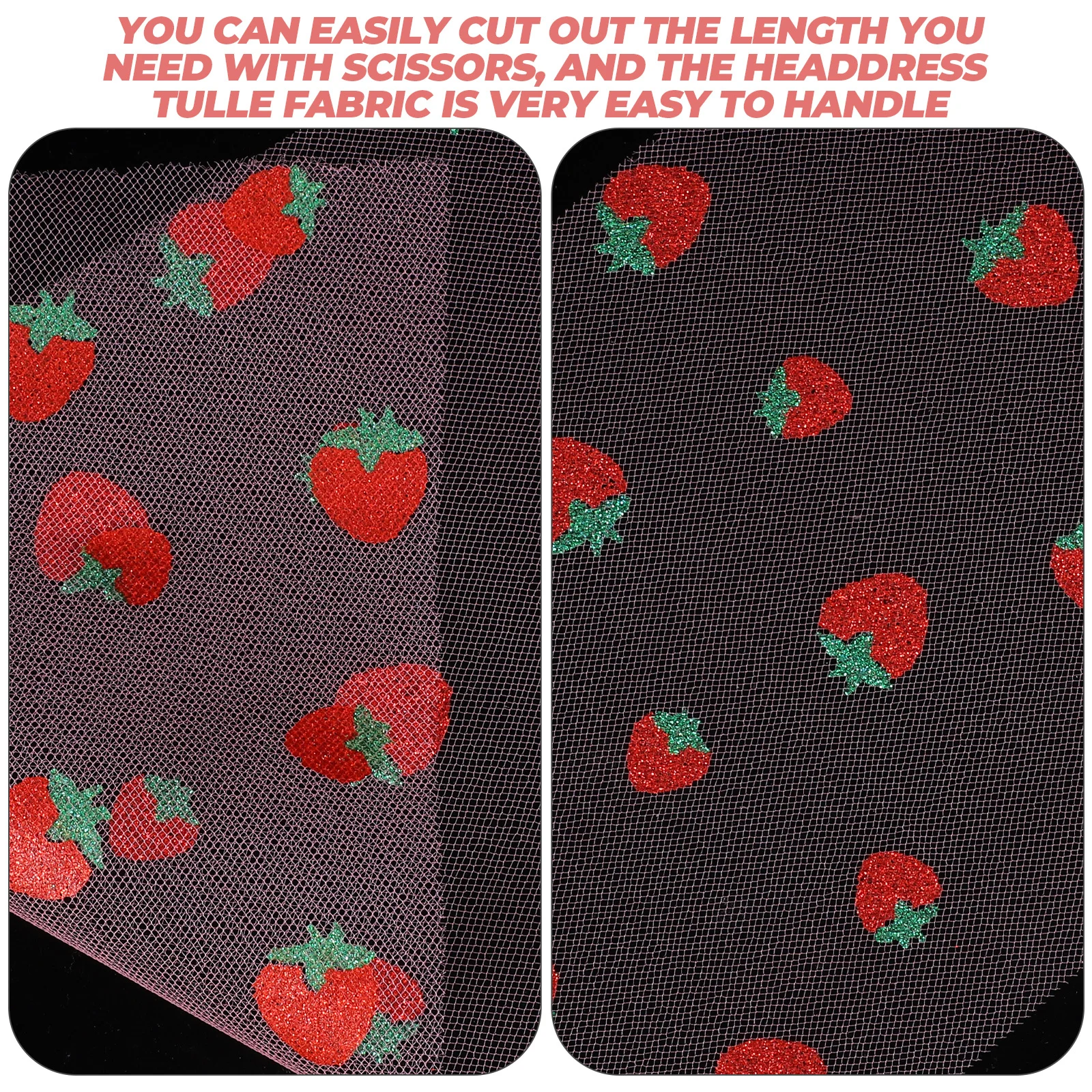 

Strawberry Yarn Hair Accessories Gauze Ribbon for Decoration Clothes Clothing DIY Craft Polyester