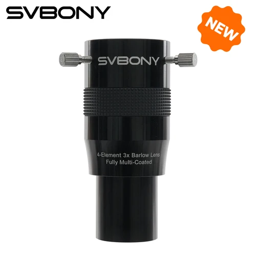 Svbony SV216 Lente Barlow de 1,25"" y 4 elementos 2X/3X para accesorios de telescopios astronómicos y aplicaciones visuales de imágenes.