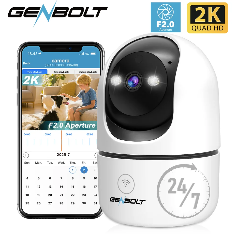 GENBOLT 2K Indoor Pet Camera with Night Vision